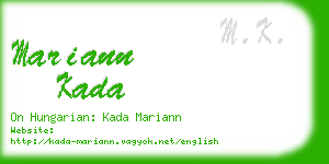 mariann kada business card